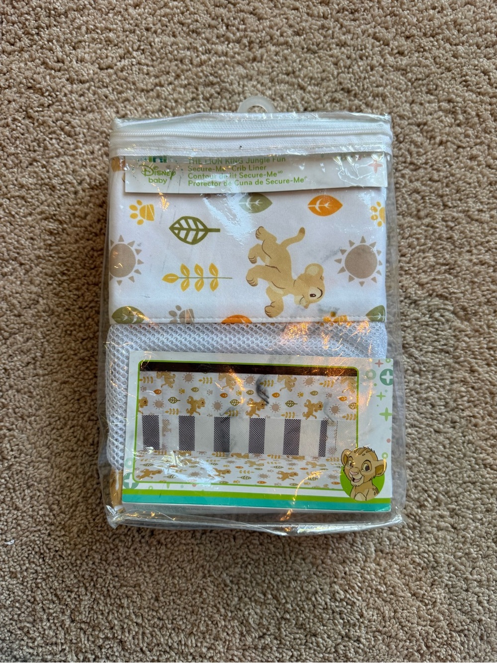 Disney The Lion King Jungle Fun Secure-Me Crib Liner Baby Crib Liner NWT